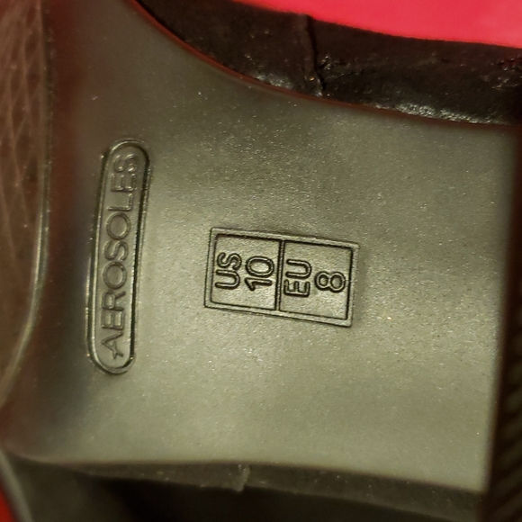 Aerosoles NEW Suede Leather Comfort Heel Boots Booties Patent Contrast BLACK 10M - Picture 15 of 16